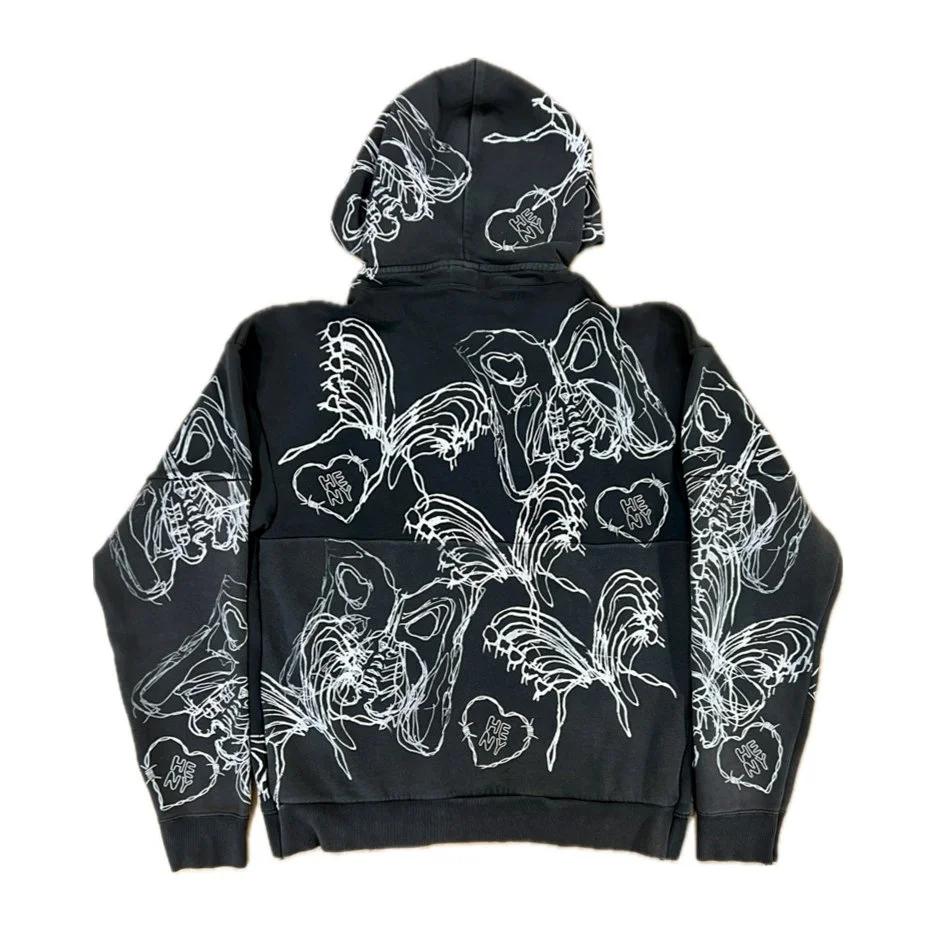 Unisex Upcycled Patchwork Oversize Printed Hoodie — Helena Eisenhart